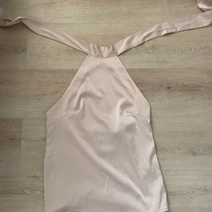 Champagne Tie neck sleeveless blouse